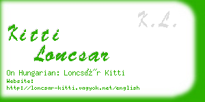 kitti loncsar business card